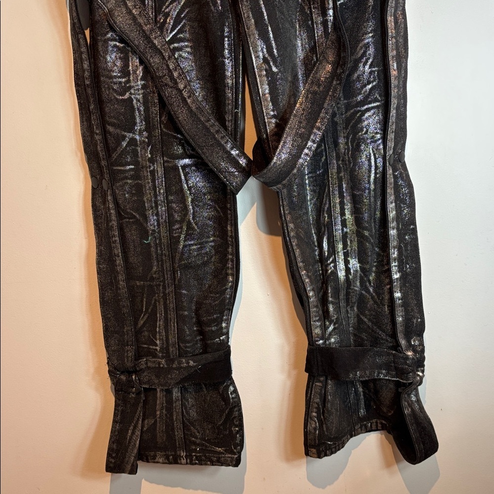 SRRY SORA Mainline Bondage Jeans  Black Silver Coated Denim Luxury Avant Gard 28 - Picture 12 of 14